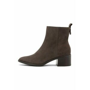 Botine de piele intoarsa cu toc masiv triss - Maro taupe imagine