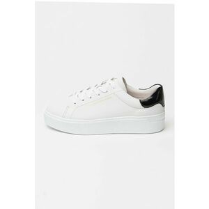 Pantofi sport flatform din piele Chic - Negru stins/Alb optic imagine