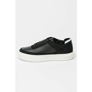 Pantofi sport flatform din piele cu logo - Negru/Alb optic imagine