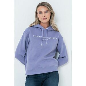 Hanorac lejer cu snur de ajustare si broderie logo - Lila imagine