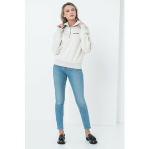 Bluza de trening cu decolteu cu fermoar scurt - Bej deschis melange imagine
