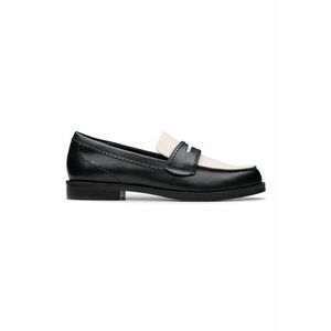 Pantofi loafer din piele cu model uni - Negru stins imagine