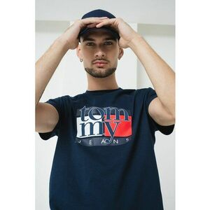 Tricou regular fit cu imprimeu grafic - Rosu/Bleumarin imagine