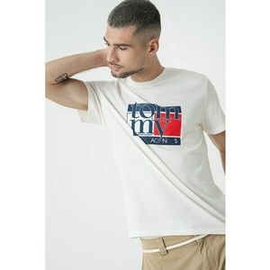 Tricou regular fit cu imprimeu grafic - Alb murdar/Bleumarin imagine