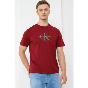 Tricou din bumbac cu imprimeu logo - Visiniu imagine