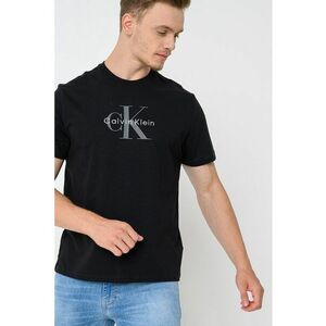 Tricou din bumbac cu imprimeu logo - Negru imagine
