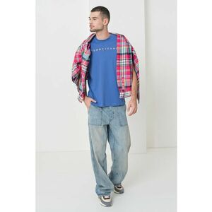 Tricou din bumbac cu logo brodat - Albastru royal/Albastru imagine