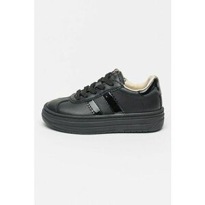 Pantofi sport flatform de piele - Negru imagine