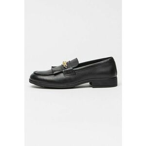 Pantofi loafer din piele cu detaliu metalizat - Negru imagine