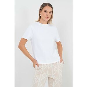 Tricou uni cu decolteu la baza gatului - Alb imagine