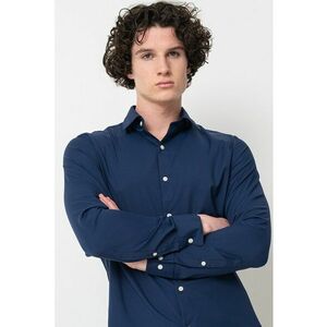 Camasa slim fit cu mansete cu nasturi - Bleumarin imagine
