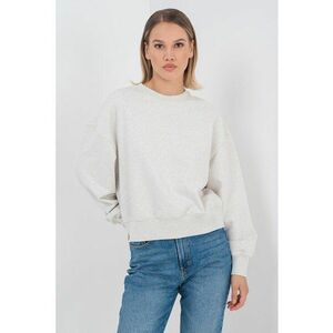 Bluza de trening cu decolteu la baza gatului si maneci cazute - Gri melange imagine