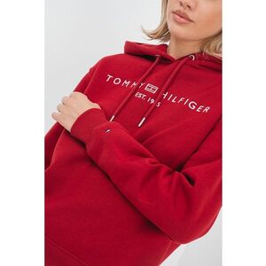 Hanorac lejer cu snur de ajustare si broderie logo - Rosu imagine