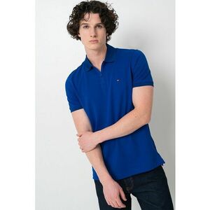 Tricou cu guler polo cu fermoar - Albastru royal imagine