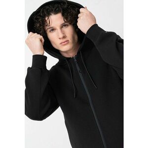 Hanorac din amestec de bumbac cu fermoar - Negru imagine