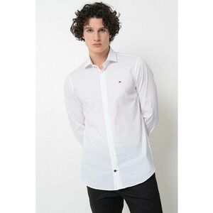 Camasa slim fit din amestec de bumbac - Alb imagine