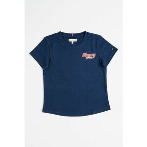 Tricou din amestec de bumbac cu logo - Bleumarin imagine