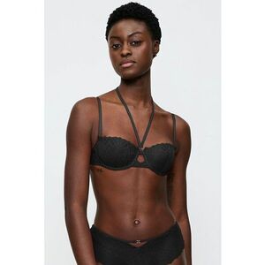 Sutien balconette cu decolteu halter - Negru imagine