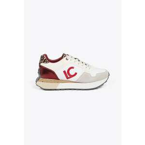 Pantofi sport cu garnituri de piele - Rosu/Alb murdar/Bej deschis imagine