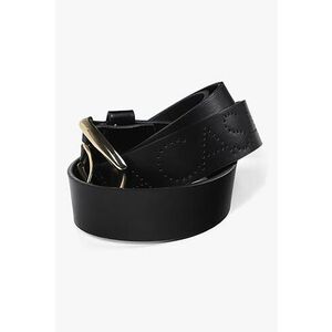 Curea cu model logo perforat - Negru imagine