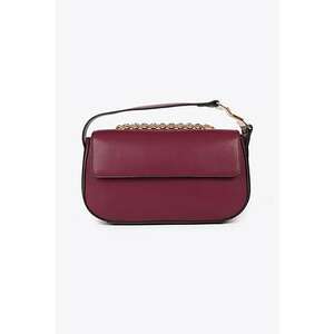 Geanta crossbody de piele ecologica si bareta din lant - Violet pruna imagine
