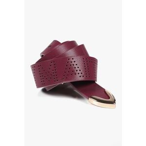 Curea cu logo perforat - Violet pruna imagine