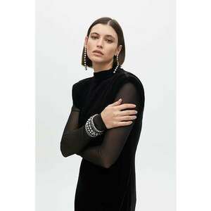 Rochie lunga cu slit pe partea din spate - Negru imagine