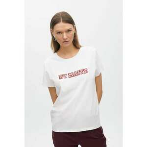 Tricou cu detaliu text - Rosu/Alb optic imagine
