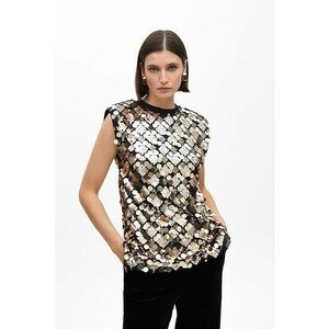 Tricou cu paiete - Auriu/Negru imagine