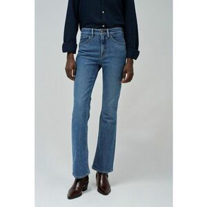 Blugi evazati cu model cu 5 buzunare - Albastru lavanda imagine