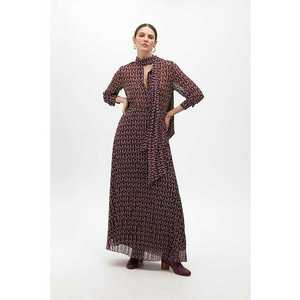 Rochie maxi cu imprimeu logo - Alb fildes/Violet tyrian imagine