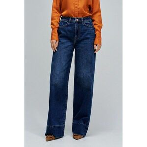 Blugi drepti din denim - Albastru inchis imagine