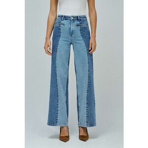 Blugi din denim cu croiala ampla - Albastru lavanda/Albastru royal imagine