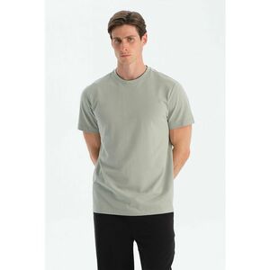 Tricou uni de bumbac - Verde pal imagine