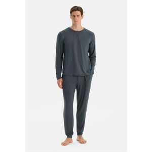 Pijama cu maneci lungi - Gri carbune imagine