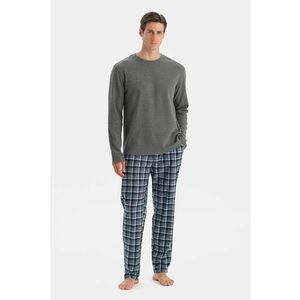 Pijama lunga din amestec de bumbac - Gri inchis imagine