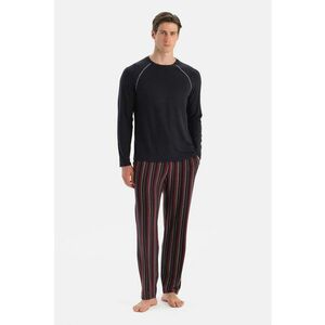 Pijama lunga cu maneci raglan - Multicolor imagine