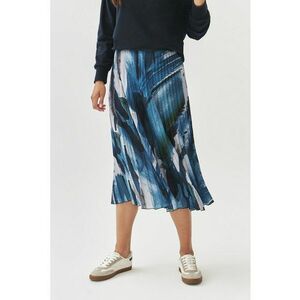 Fusta midi evazata - Negru/Albastru imagine