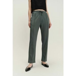 Pantaloni din amestec de modal cu talie ajustabila - Verde inchis imagine