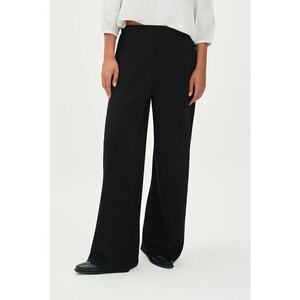 Pantaloni uni cu croiala ampla - Negru imagine