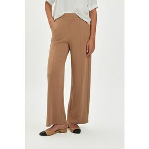 Pantaloni uni cu croiala ampla - Maro camel imagine
