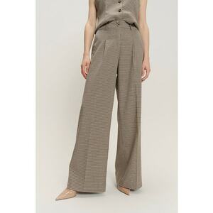 Pantaloni din amestec de modal cu croiala ampla - Negru/Maro/Bej imagine