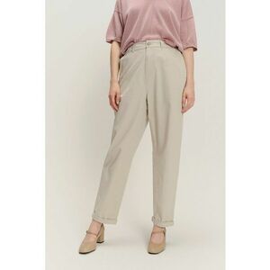Pantaloni uni din amestec de modal - Bej deschis imagine