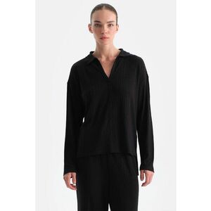 Bluza cu decolteu in V - Negru imagine