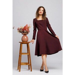 Rochie midi evazata - Visiniu imagine