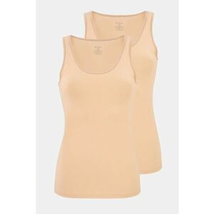 Set de top-uri slim fit cu decolteu rotund - 2 piese - Piersica imagine