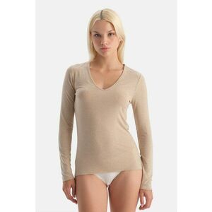 Bluza slim fit de casa din amestec de modal - Bej imagine