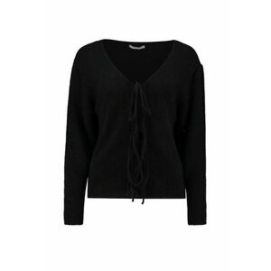 Pulover slim fit cu decolteu in V - Negru imagine