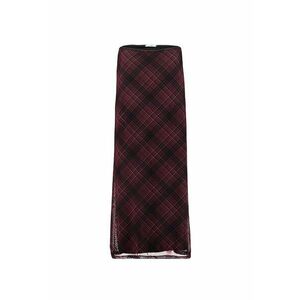 Fusta maxi in carouri - Alb/Negru/Violet tyrian imagine
