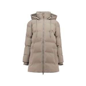 Geaca lunga matlasata cu gluga - Maro deschis imagine